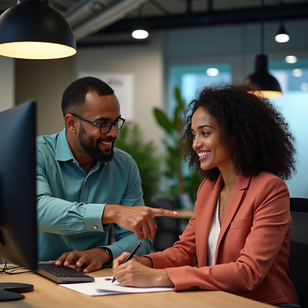 Team di supporto clienti al lavoro in ufficio moderno