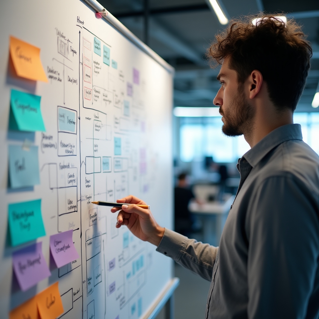 Pianificazione del workflow e dei processi operativi su lavagna