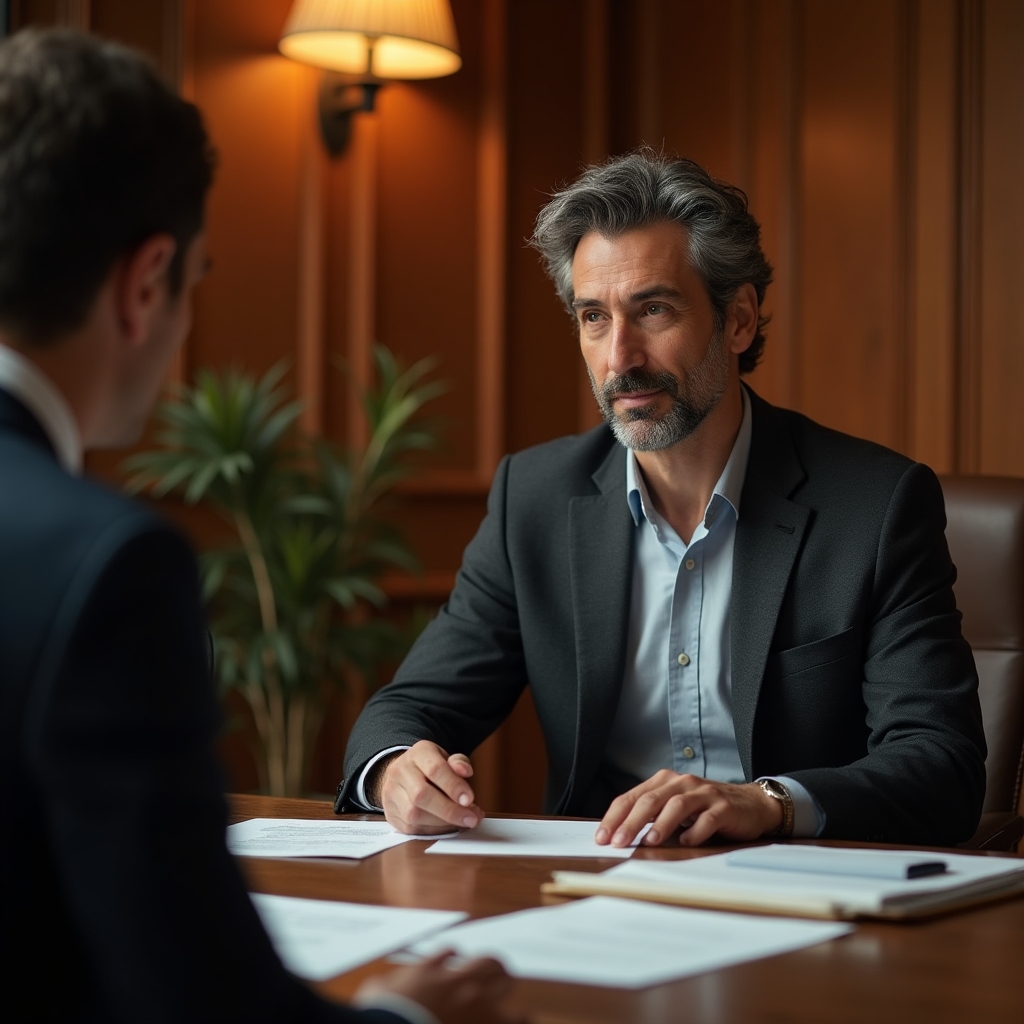 Professionista in consultazione rispettosa con documentazione