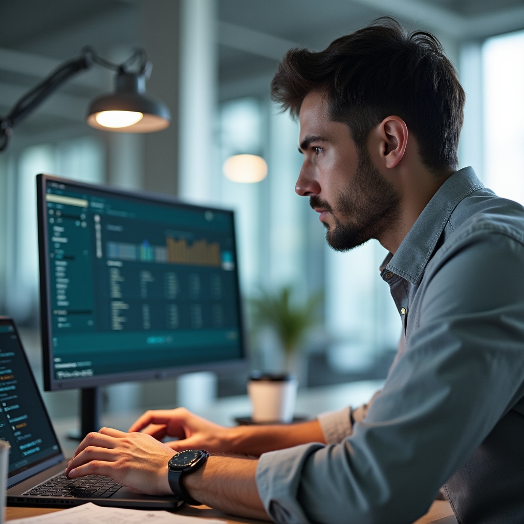 Configurazione del software gestionale su laptop